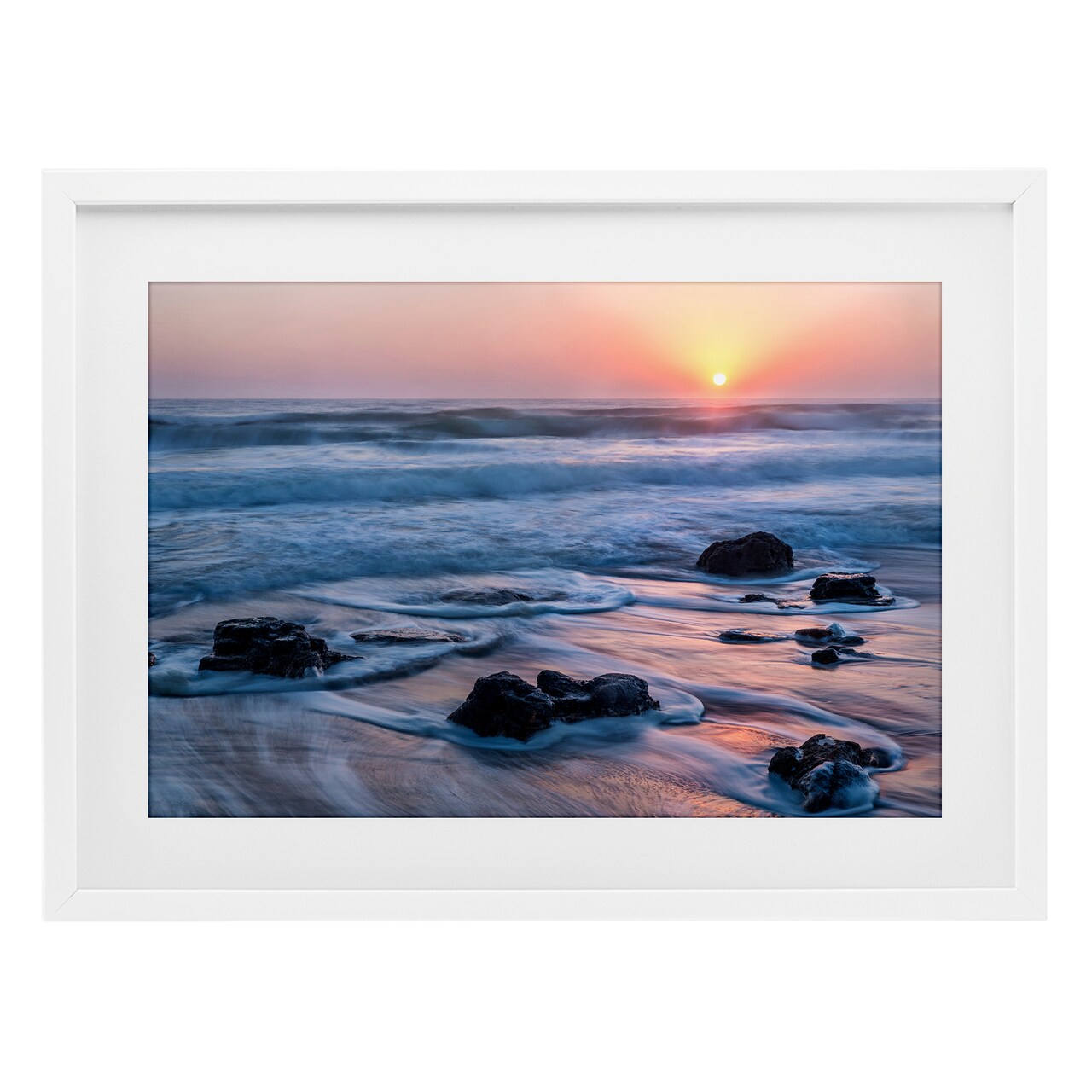 Stupell Industries Life Always Changes Seascape Framed Print Under Glass, design by Jon Evan